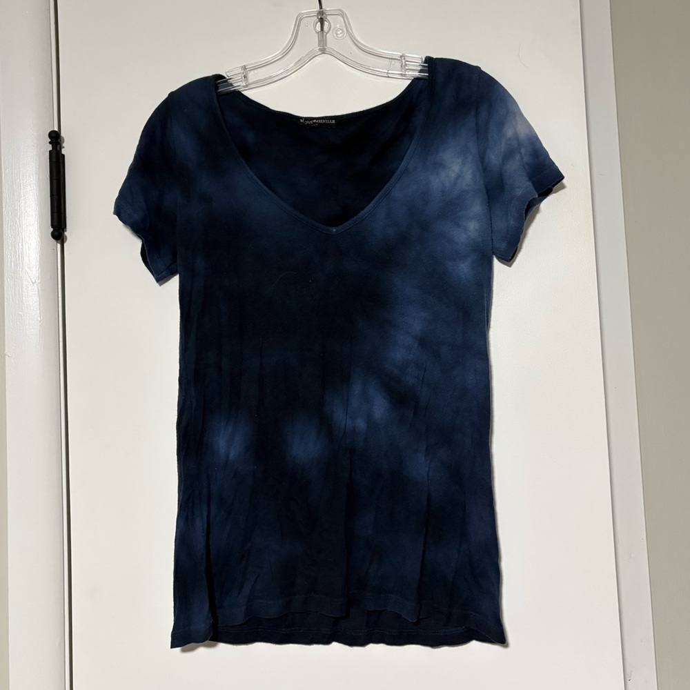 Brandy Melville Navy Blue Tie-Dye Women's Top